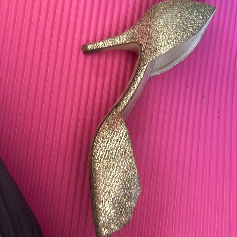 Vintage Kate Spade gold sparkly heels. 2 inches. Worn to one wedding.